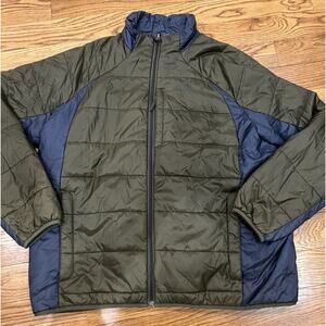 L.L. Bean Green Navy Classic Lightweight Puffer Jacket Coat Size XL Primaloft